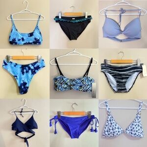👙9 Piece Bikini Bundle👙 Size LARGE, 5 Tops 4 Bottoms- La Vie en Rose, Body ID